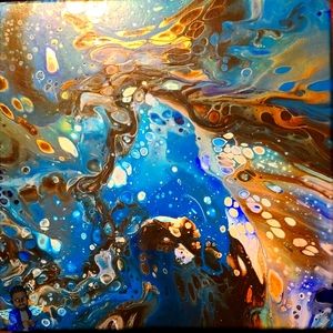 Handmade one of a kind Acrylic Pour Paintings